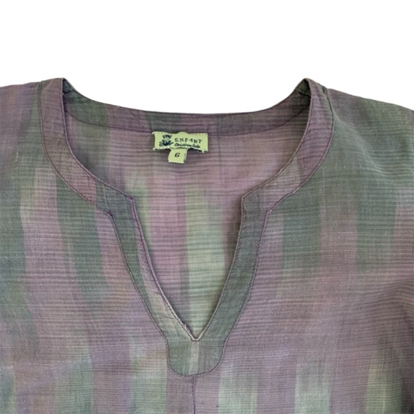 CALYPSO IKAT LIGHT WEIGHT COTTON BATH SUIT COVER UP PURPLE SZ 6 WITH WRAP - Picture 4 of 5